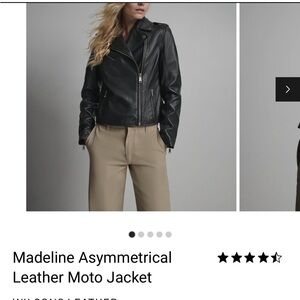 Wilsons Leather Black Asymmetrical Moto Jacket